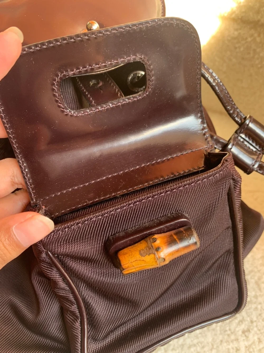 Gucci Bamboo mini Backpack Nylon/Leather